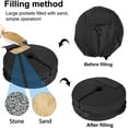 thumbnail image 3 of 18”Patio Umbrella Base Weight Bag, Round Weights for Outdoor Umbrella Stand, Waterproof Sand Bags with Durable Side Handle for Garden, Beach, 3 of 9