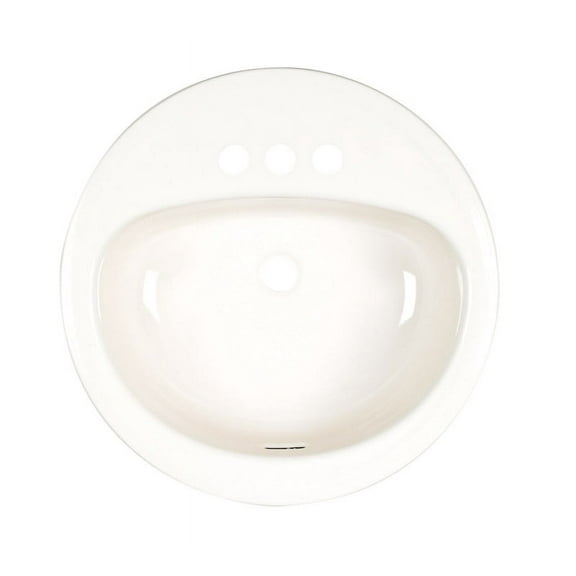 Bathroom Sink Round Steel 19 In. Bone