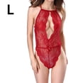 thumbnail image 3 of Camisón de encaje de mujer Sexy Body Lencería Ropa interior Ropa de dormir, Vino rojo, L Kearding XX000075-17, 3 of 7