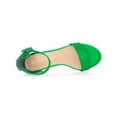 thumbnail image 4 of BLISSFUL STEP Women's Shoes Open Toe Block Heel Ankle Strap Sandals Grass Green 6, 4 of 7