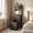 Black, variant on Multi-Functional 3-in-1 Vanity Set with LED Mirror & Hidden Stool – Compact Dressing Table Featuring Acrylic Doors, Jewelry Box, USB/AC Outlets, and Storage Drawers