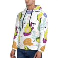 thumbnail image 3 of Wukai Orange Green Avocado Print Men Hoodies Fleece Sweatshirts Long Sleeve Sweaters Pullover Fall Outfits Winter Clothes-XX-Large, 3 of 7