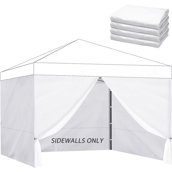 Instant Canopy Sidewalls for 10x10 Pop Up Canopy Tent, 300D Waterproof Material for Outdoor Events, Vendor Booths, and Privacy (Sidewalls Only, Canopy Not Included) 10x10ft-4pcs