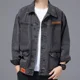 thumbnail image 2 of Chaqueta vaquera gris para hombre, con botones, azul, para otoño, precio económico, estética elegante, Joker, original, Corea, estilo rock bajo, 2 of 5