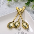 thumbnail image 6 of Stri 24PCS Plastic Disposable Golden Mini Spoon Set Plastic Imitate Metal Flatware for Barbecue Party Picnic, 6 of 6
