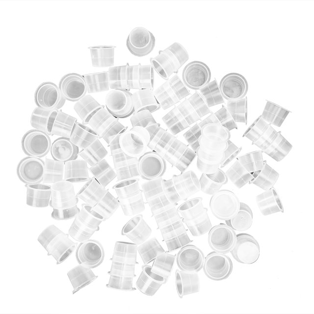 Contenedor de tinta para tatuajes, 100 unidades de tinta desechable para tatuajes, taza para tinta desechable, taza para tinta Microblading, verdadera excelencia