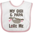 thumbnail image 3 of Inktastic My Gigi and Papa Love Me Girls Baby Bib, 3 of 4