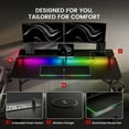 thumbnail image 5 of GTRACING Lumina Elite LED Gaming Desk with USB and Power Outlets, for Home and Office, Monitor Stand and Wireless Charging, Black, 5 of 13