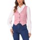 thumbnail image 1 of CHALECO SIN MANGAS A CUADROS CON CINTURA AJUSTADA Y BOTONES ASIMÉTRICO DE V ESCOTE PARA MUJERES INSPIRAR CHIC COLOR ROSA, 1 of 6