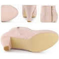 thumbnail image 3 of Unique Bargains Women's Platform Round Toe Chunky Heel Ankle Boots Dust Pink 6.5, 3 of 6