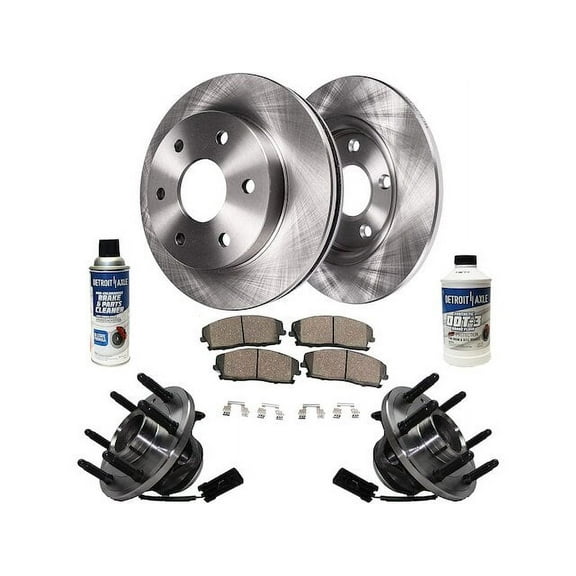 Front Brake Pad and Rotor and Wheel Hub Kit - Compatible with 2000 - 2006 GMC Yukon 2001 2002 2003 2004 2005