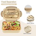 thumbnail image 2 of Lunch Box For Adults, 1200ml Kids Bento Box With 3 Compartments, Leakproof Bento Lunch Box With Utensils, Green, 2 of 5