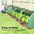 thumbnail image 4 of Outsunny Mini Greenhouse, Portable Garden Polytunnel with 4 Roll-Up Zippered Doors, UV-Resistant PE Cover, 177.2" x 39.4" x 31.5", Green, for Balcony and Patio Gardening, 4 of 8