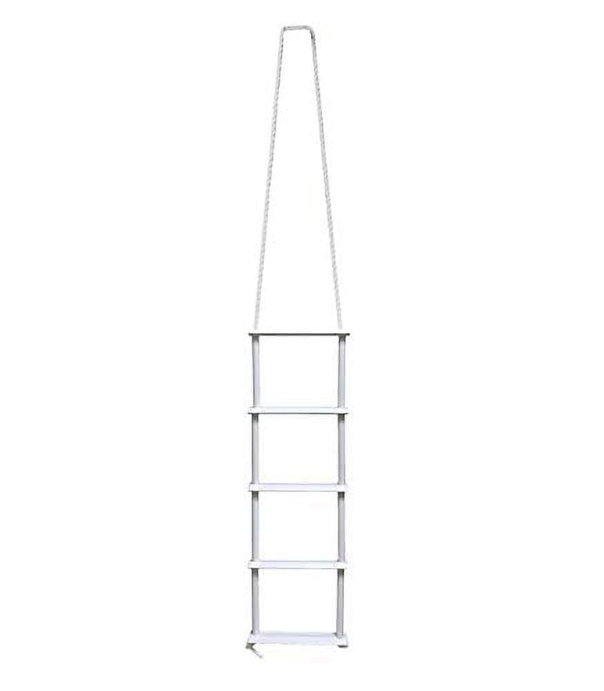 Pactrade Marine Inflatable Boat Kayak 5-Step White Folding PE Rope PVC Ladder for Emergency