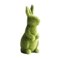 thumbnail image 4 of Estatua de conejo flocado de musgo de Pascua, estatua, Festival, jardín, patio, decoración del hogar, fiesta (verde, A), 4 of 5