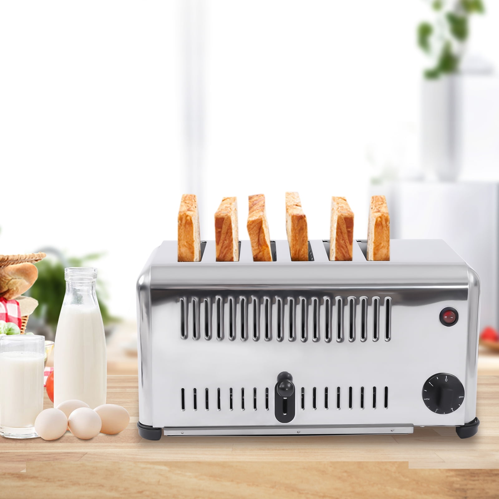 Wildnix Bread Machine for Home Use – 4 & 6 Slice Modes, Stainless Steel Toaster with Pull-Out Crumb Tray