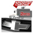 thumbnail image 2 of 2Pcs 5"x10" Chevy Emblem Bowtie Anodized Chrome Silver Vinyl Wrap Sticker Decal Film Sheet, 2 of 7
