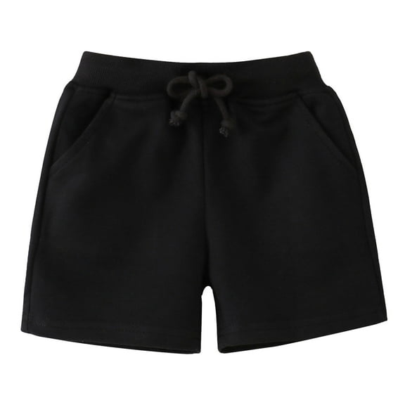 Zanarzt Little Boy Casual Shorts Toddler Boy Cotton Shorts Boys Casual Shorts Pull On Shorts Soft Baby Boy Shorts for Summer Black,1-2 Years