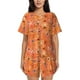 thumbnail image 1 of Fotbe Spider Conjunto de Pijama Estampado para Mujer, 2 Piezas, Ropa de Dormir con Camiseta de Manga Corta y Shorts Suaves-Medium, 1 of 6