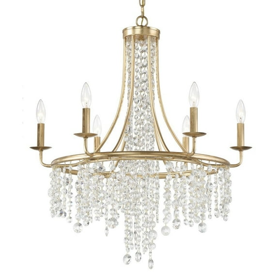 Crystorama Lighting - Gabrielle - 6 Light Chandelier-Antique Gold Finish