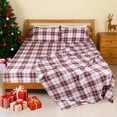 thumbnail image 1 of 100% Cotton Twin Sheet Set - 4 Piece Lightweight & Cooling Bed Sheets, 16 Inch Deep Pocket, Breathable Percale Bedding, Soft & Durable Luxury Sheets (Classical Plaid), 1 of 7