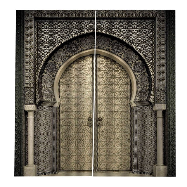 Cortina de puerta Divisor de poliéster Partition de tela Cortinas de tela Ornamento Máquina lavable cortinas para sala de estar Dormitorio Baño S 2 piezas Inevent HA010867-01