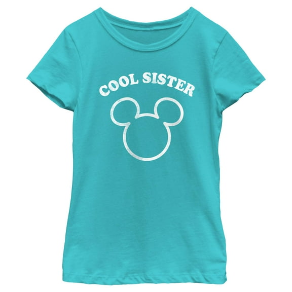 Girl's Mickey & Friends Distressed Cool Sister Graphic T-Shirt