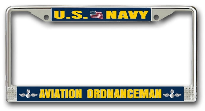 Naval Aviator Chrome License Plate Frame