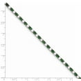 thumbnail image 3 of White Sterling Silver bracelet CZ Cubic Zirconia Green 7 in 3 mm, 3 of 4