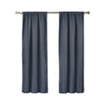 thumbnail image 4 of Ecologee Wakefield Textured 100% Blackout Rod Pocket Indoor Curtain Panel Pair, Navy, 37" W x 63" L, 4 of 7