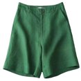 thumbnail image 2 of Joernso Women Summer Shorts Pocket Breathable Solid Color Straight Knee Length Daily Wear Loose High Waist Wide Leg Lady Shorts Female Clothes, 2 of 8