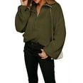 thumbnail image 3 of Liacowi Women Juniors Knitted Sweater Long Sleeve Zipper Pullover Casual Jumpers Tops Fall Loose Knitwear for Teen, 3 of 8