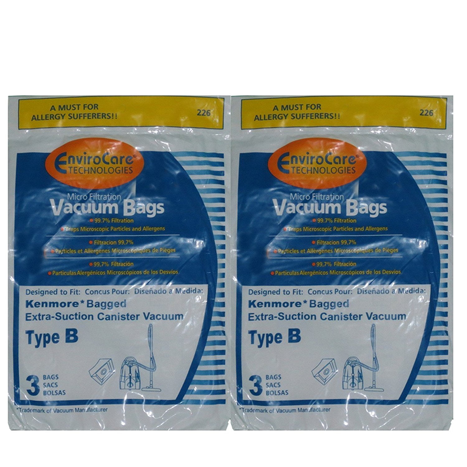 EnviroCare Replacement Micro Filtration Vacuum Bags for Kenmore Type B Galaxy Ba 