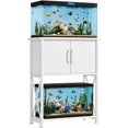 thumbnail image 3 of 5-10 Gallon Fish Tank Stand, Metal Double Aquarium Stand with Cabinet for Fish Tank Accessories Storage, Heavy Duty 20.5" L* 11.02" W Tabletop, 500LBS Capacity White, 3 of 8