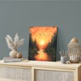 thumbnail image 2 of Wall Art Prints, Sunset Forest Framed Canvas Prints for Bedroom Living Room Bathroom Office, Country Orange Sky Trees Nature Scenery Gallery Wrap Wall Art Poster for Gifts Home Decor 12"x12", 2 of 9