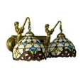 thumbnail image 5 of Miumaeov 2 Lights Tiffany Style Mermaid Wall Sconce Vanity Fixture Wall Lamp Stained Glass Wall Mounted Lighting Fixture, 5 of 15