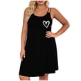 thumbnail image 2 of Aobny Nightgowns Sleeveless Valentine's Day Heart Womens Nightgowns Black Knee Length Womens Nightgowns & Sleepshirts,L, 2 of 6