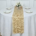thumbnail image 2 of Balsa Circle 12x108 in Champagne 3D Leaves Petal Design Taffeta Table Runner Party Events Home Decorations Supplies, 2 of 8