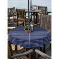 thumbnail image 2 of Outdoor Tablecloth with Umbrella Hole for Patio/Picnic/Party/Camping, Navy Blue Striped Waterproof Table Cloth Round Cover Washable, Vintage Stripes Ombre (Dia 60"), 2 of 8