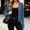 Blue button front cardigan women a1, variant on Women's Button Front Long Sleeve Cardigan Loose Fit Solid Color Casual Top Fashion Fall Spring Outfit, Navy XL