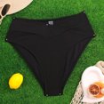 thumbnail image 5 of Hduncf Women's Twist Bikini Bottom Moderate High Cut Swimsuit Bottom Cross V Cut Ruched Ruffles Bathing Suit Bottoms Black XL, 5 of 7