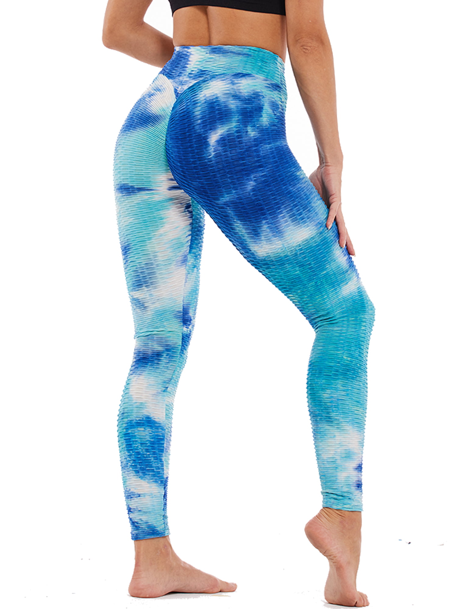 Women's Scrunched Workout Leggings Textured Tie Dye Booty Yoga Pants ...