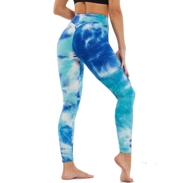 MISS MOLY - Women's Scrunched Workout Leggings Textured Tie Dye Booty ...
