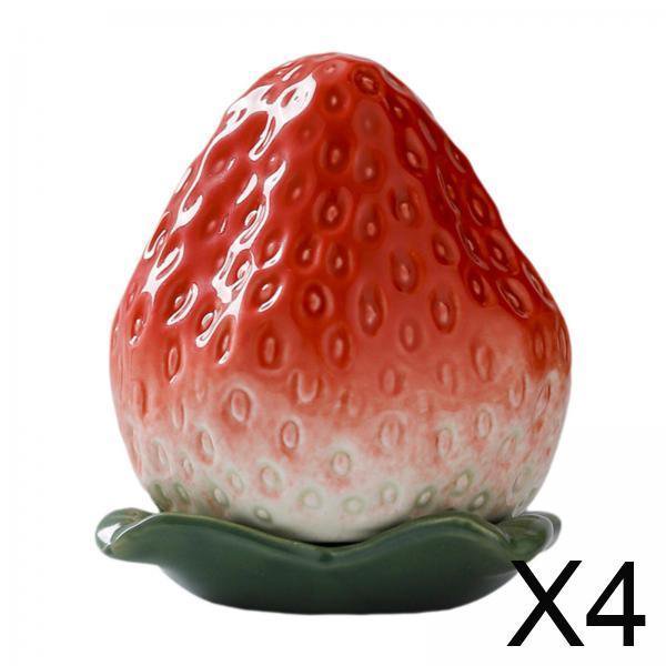 Bote de té,Recipiente de cerámica para té Tanque de almacenamiento de té de fresa,Recipiente decorativo elegante para guardar té,Adorno multifuncional reutilizable para tarro de