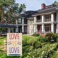 thumbnail image 4 of Pride Garden Flag LOVE IS LOVE 12"x18" double Sided Burlap LGBTQ Rainbow Flag Small , Gay Flag Garden Flag for Yard Lawn Home Door Decor, 4 of 6