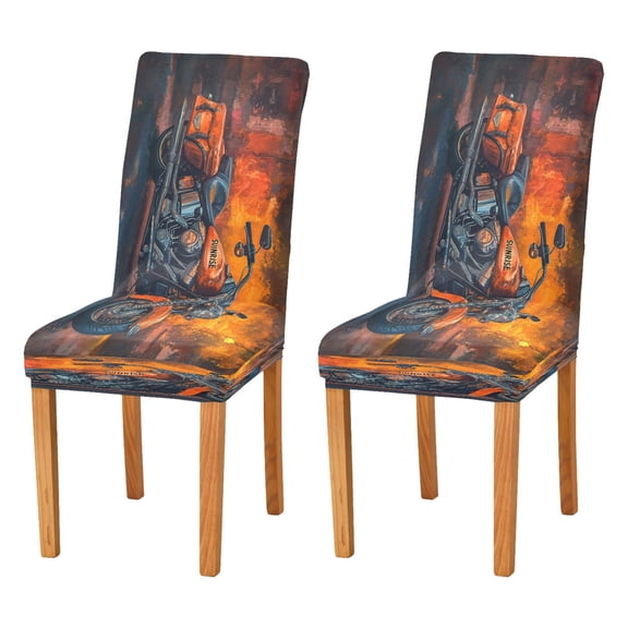 BZSMCE Chairs Slipcovers Dining Chair Covers Motorcycle Printing Creative Pattern