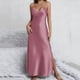 thumbnail image 1 of TaTaai Satin Slip Nightie for Women, V-Neck Sleeveless Summer Sleep Dress, Solid Color Slit Loungewear, Casual Pajama Nightgown Gift, 1 of 8
