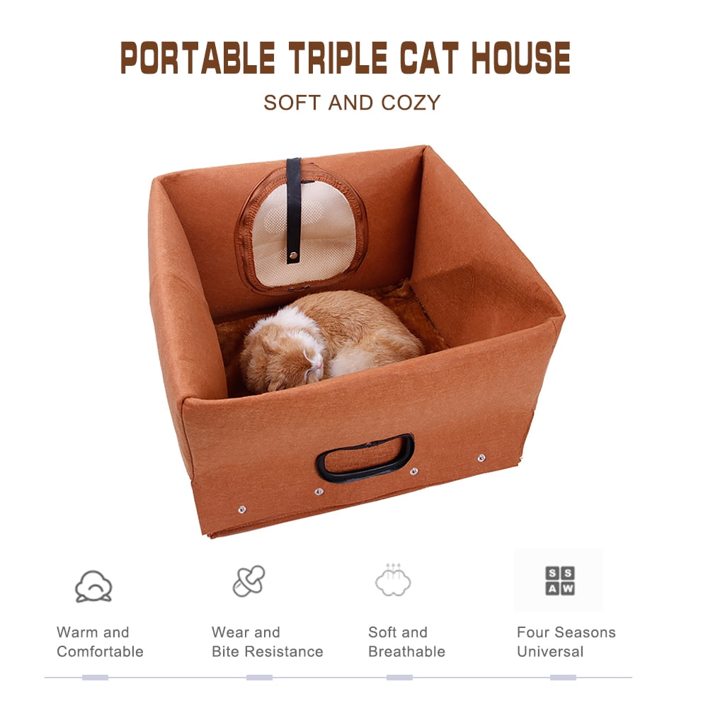 Pet Houses for Cats Indoor Cozy Cat Cave Portable Cat Carrier Handbag w