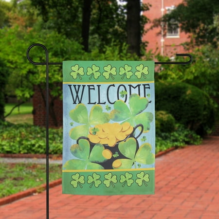 Northlight Pot of Gold "Welcome" St. Patrick's Day Outdoor Garden Flag - 12.5" x 18"