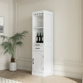 thumbnail image 3 of Wine Bar Cabinet with Hutch, Modular Storage Cabinet for Dining Room or Office with Drawer and Shelves, White Finish, Versatile Home Organization, 3 of 10